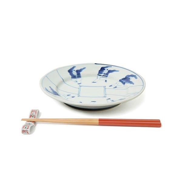 有田焼 取り皿 古染遊び唐子段付5.5寸丸皿 【福珠窯（有田焼窯元