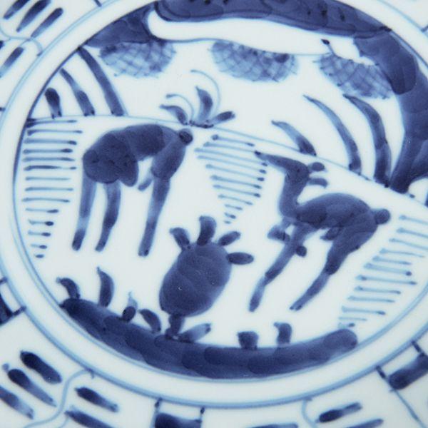 有田焼 取り皿 芙蓉手双鹿図5.5寸丸皿 【福珠窯（有田焼窯元）】 : 福