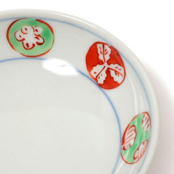 有田焼 小皿 染錦丸紋3.5寸丸小皿 【福珠窯（有田焼窯元）】marumon