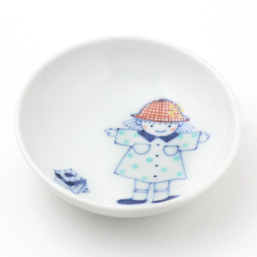 有田焼 名入れ子供食器 ピクニック女の子 3点セット【福珠窯