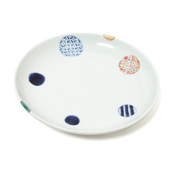 有田焼 取り皿 染錦地紋丸紋4.5寸丸皿 【福珠窯（有田焼窯元）】 : 福