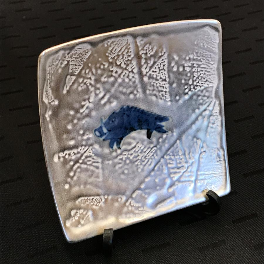 銀製装飾皿 十二支 陰陽-2509