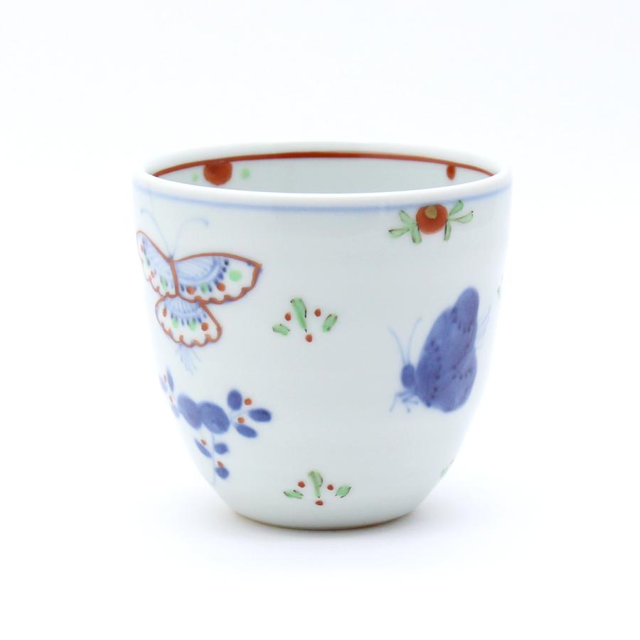 有田焼 湯呑 天啓花蝶紋 べた底湯呑【福珠窯（有田焼窯元）】 : 福珠窯 