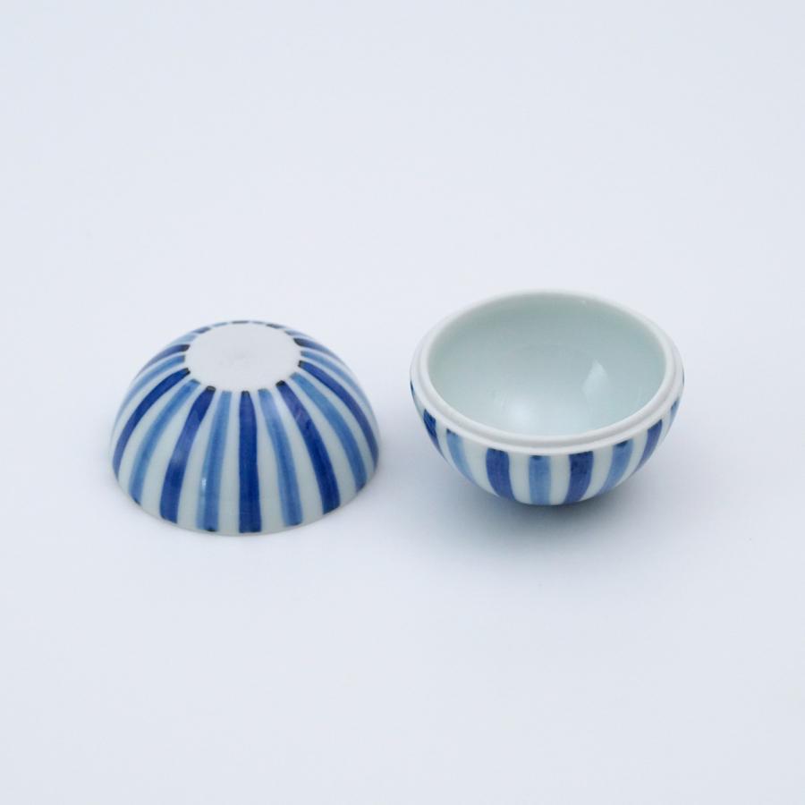 有田焼 蓋物 染付濃十草 丸合子（小）【福珠窯（有田焼窯元）】 : 福珠