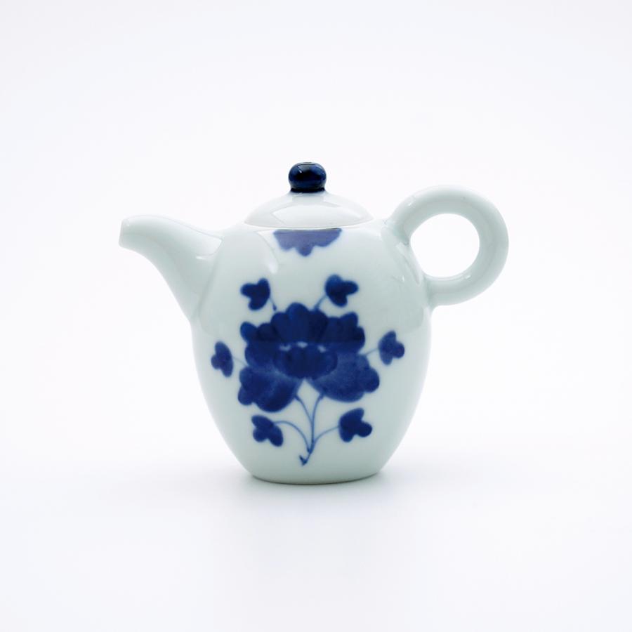 有田焼 茶器 染付伊万里牡丹紋 100mlポット（茶壺・ちゃふう）【福珠窯