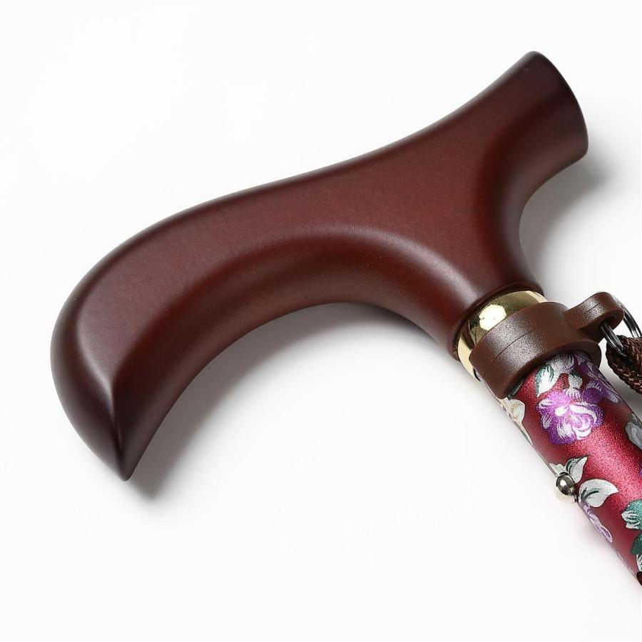 ウェルファン 夢ライフステッキ 柄杖折りたたみ伸縮杖 花ワイン 全長73〜83cm 婦人用・女性用 高齢者|fukukochan|04