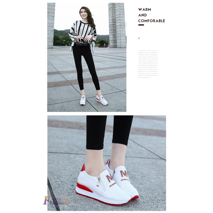 レディース 厚底スニーカー 可愛い 美脚 身長アップ ダイエットシューズ ヒールスニーカー レディース ハイカット 黒 靴 ホワイト スニーカー Fuku02 面白生活館 通販 Yahoo ショッピング