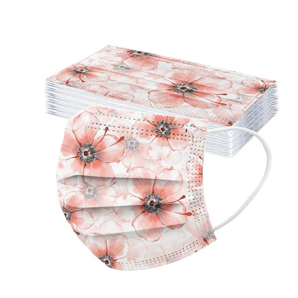マスク 不織布 カラー 50枚 花柄マスク 使い捨て 3d 三層構造 レディース おしゃれ 安い 使い捨て 飛沫 風邪 花粉対策 母の日 21 ギフト Maskk1 面白生活館 通販 Yahoo ショッピング