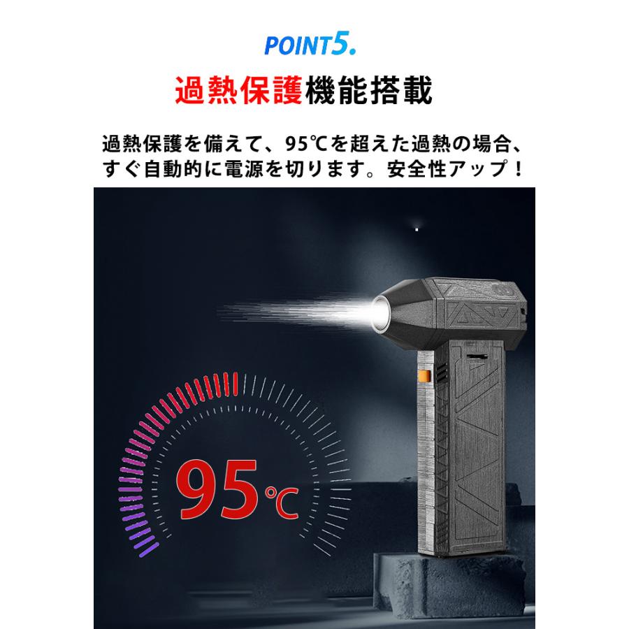 2024最新 洗車 ミニジェットファン ハイパワー電動送風機 強力 ターボジェットファン エアダスター ペットドライヤー 強力 130000RPM 52M/S｜fukumann｜11