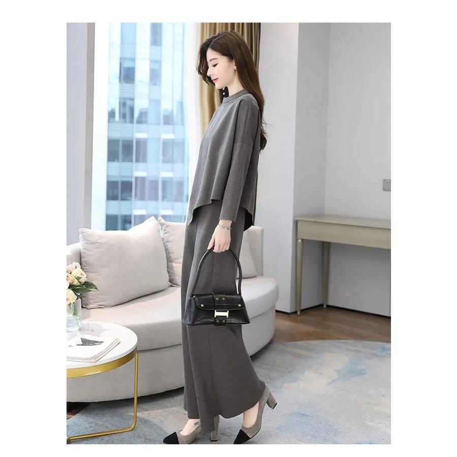 レディース セットアップ トップス パンツ 秋冬 30代 40代 50代 無地 上下セット きれいめ ファッション ゆったり通勤 Ol ママ 大きいサイズ Taozh04 面白生活館 通販 Yahoo ショッピング