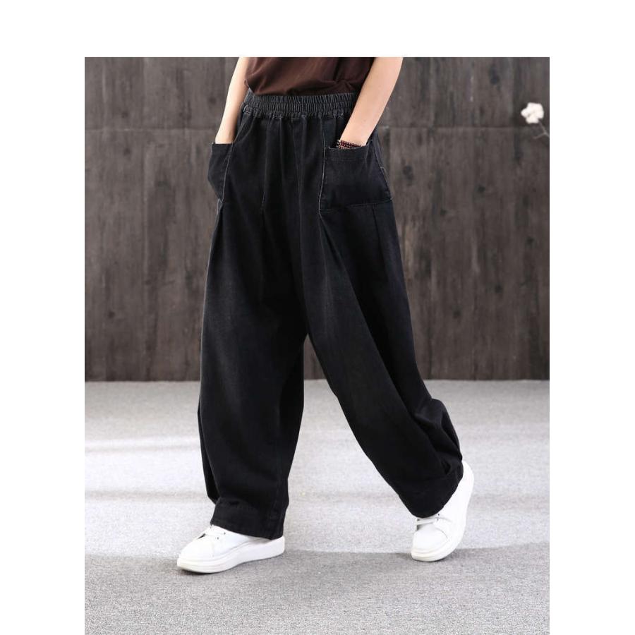 デニムパンツ ロング丈 バルーン サルエルパンツ パンツ デニムパンツ ロング丈 バルーン サルエルパンツ パンツ