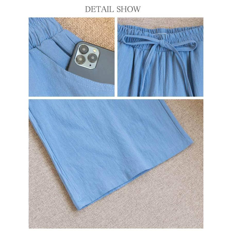 オンライン販売専用の-パンツ ワイドパンツ 夏 レディース ウエスト