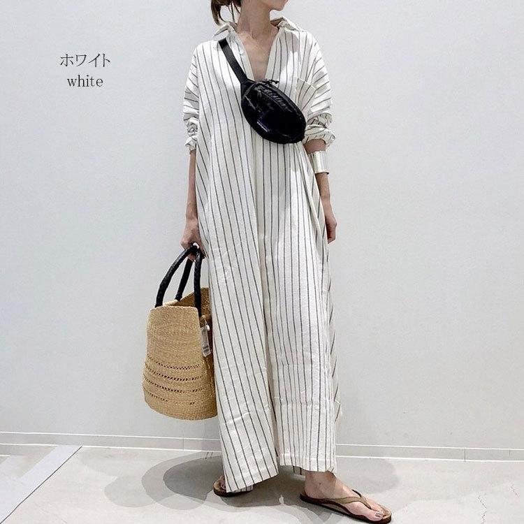 シャツワンピース レディース ロングワンピース ワンピ 長袖