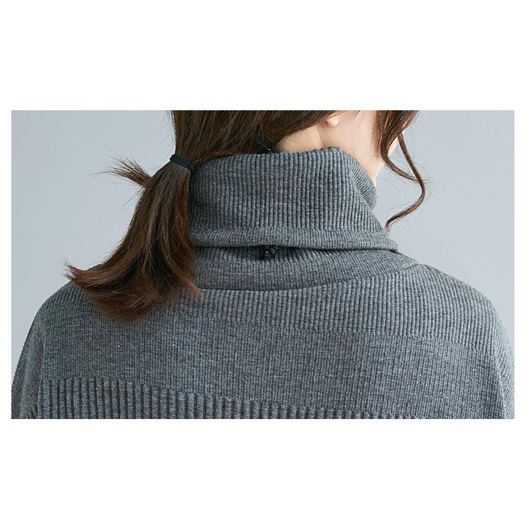 ワンピース 秋冬 ニットワンピース 半袖 レディース チュニック 膝丈