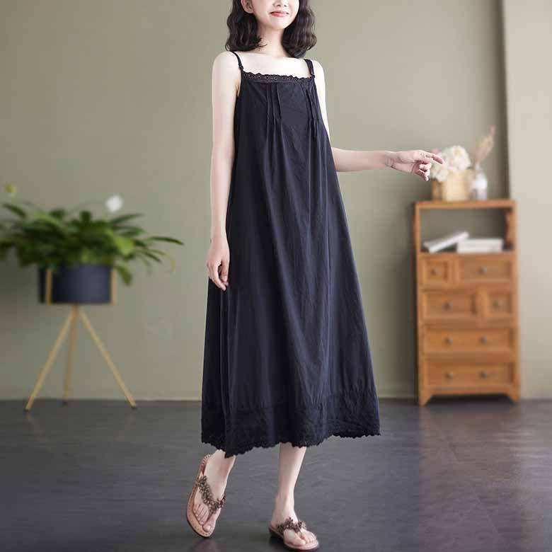 ペチコート ワンピース 綿 ロング丈 インナー レース 切り替え ぺ