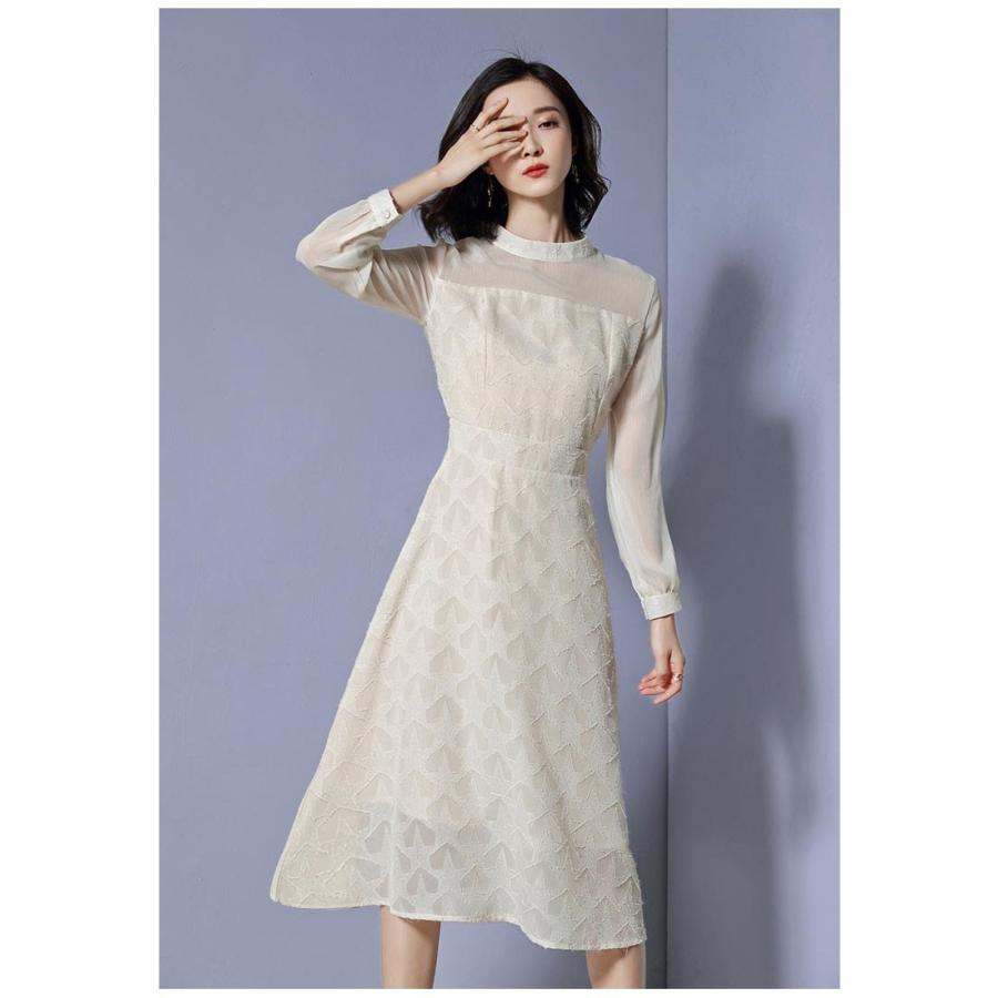 売れ筋 シースルー Aライン フレア レース ワンピース 長袖 ドレス ２色 クリアランスバーゲン 期間限定開催 Theblindtigerslidell Com