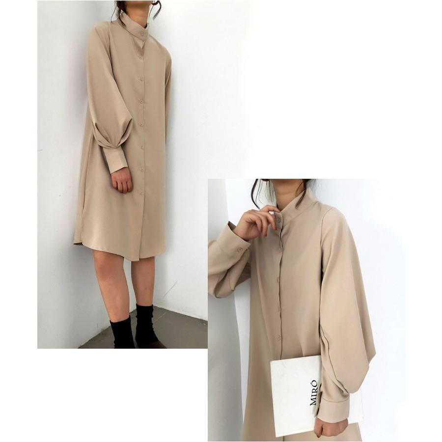 シャツワンピース 長袖 ワンピース レディース 膝丈 マキシワンピース ライトアウター カバーオール 大きいサイズ レトロ ゆったり デザインスリーブ 01op868 福丸 通販 Yahoo ショッピング