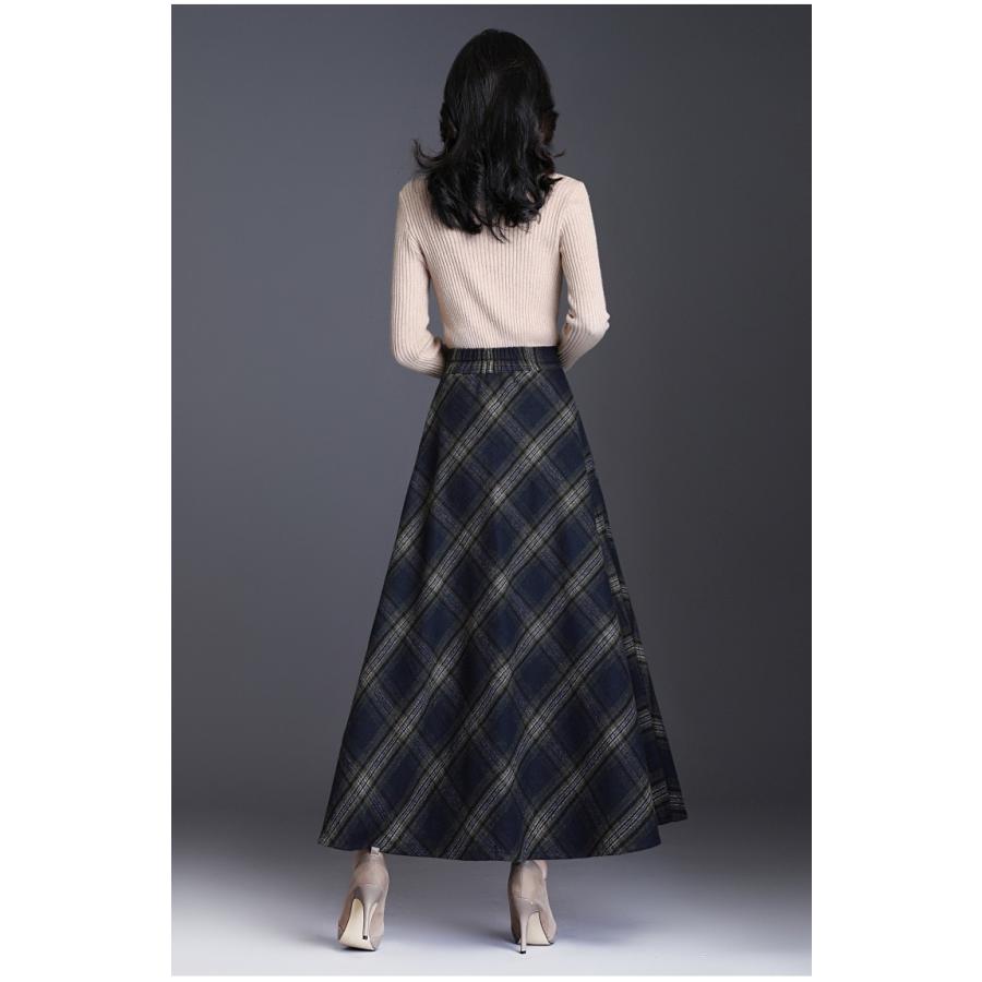 スカート ロング 秋冬 ロングスカート マキシスカート ロング丈 チェック柄 フレアスカート ミモレ丈 Aライン ウエストゴム 秋 冬 カジュアル コーデ 40代 50代 01sk399 Wxl0923 福丸 通販 Yahoo ショッピング