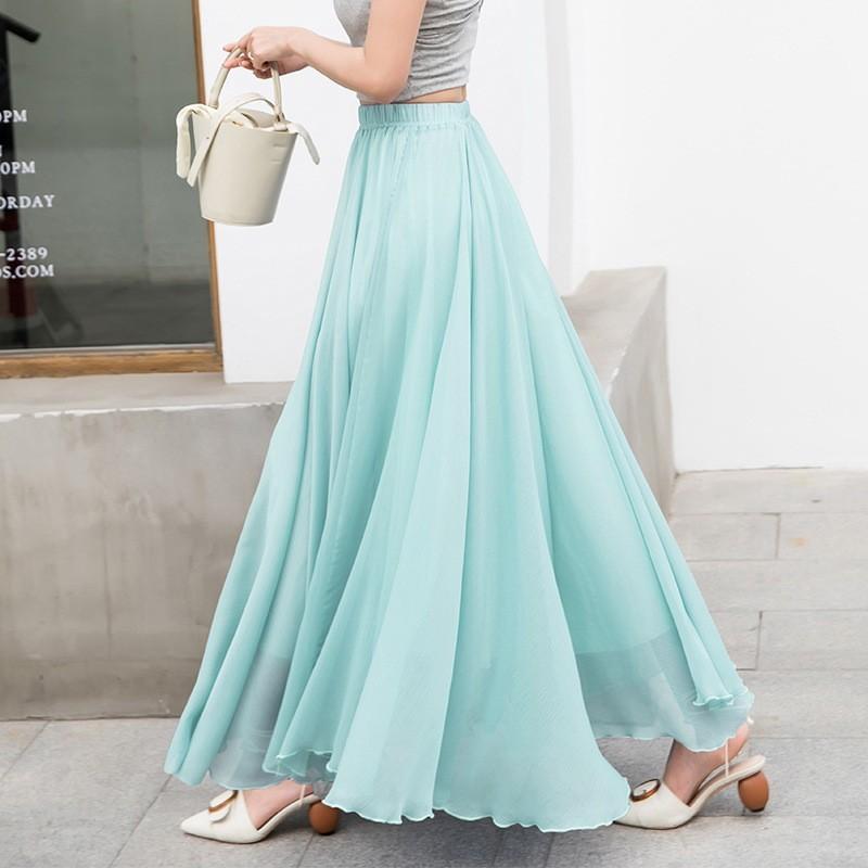 【現行！美品】フォクシー フレアスカート シフォン ミント サイズL 現行！美品】フォクシー フレアスカート シフォン ミント サイズL