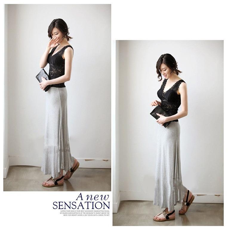 マキシスカート レディース ロングスカート 薄手 ウエストゴム