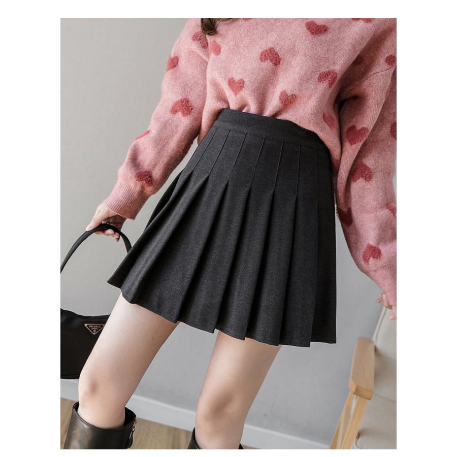 パンツ付きスカート レディース 秋冬 ミニスカート プリーツスカート 