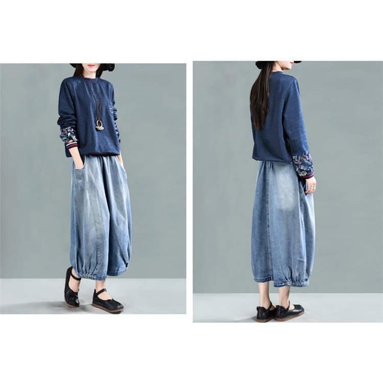 デニムスカート バルーンスカート ロングスカート レディース