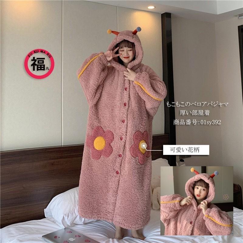 パジャマ 冬 ルームウェア 部屋着 ワンピース オールインワン レディース フード付き 前開き パンツ式 モコモコ もこもこ あったか 暖かい 裏起毛 ベロア 01sy392 Hhy 福丸 通販 Yahoo ショッピング