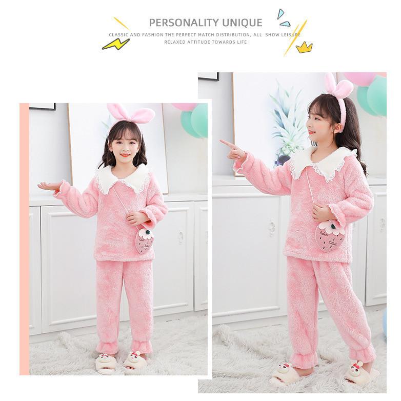 69 Off キッズパジャマ パジャマ 上下セット 2点セット ルームウェア 子供 モコモコパジャマ 女の子 プルオーバー ベロア 部屋着 寝巻き 厚手 暖か 秋冬 可愛い バッグ Materialworldblog Com