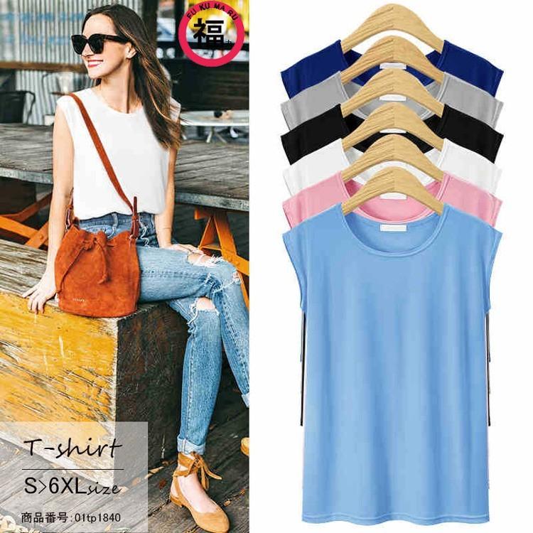カットソー レディース 夏 トップス ノースリーブ ノースリ タンクトップ フレンチスリーブ ゆったり 通勤 通学 サイズ豊富 シンプル 人気ダントツ 01tp1840 Ww 福丸 通販 Yahoo ショッピング