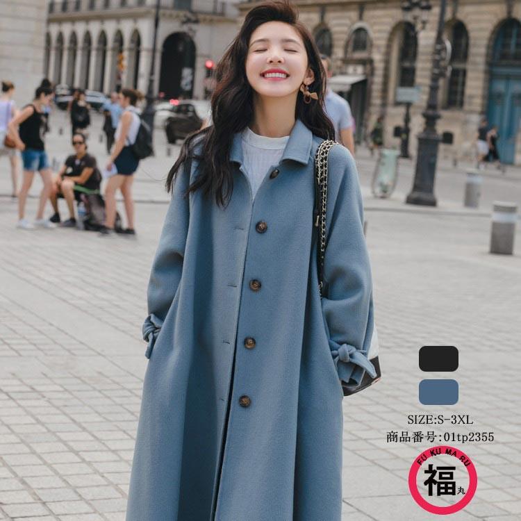 チェスターコート ロングコート コート レディース ロング丈 マキシ丈 無地 長袖 アウター チュニック 折り襟 大きいサイズ シンプル カジュアル  秋 冬 オシャレ :01tp2355-hhy:福丸 - 通販 - Yahoo!ショッピング