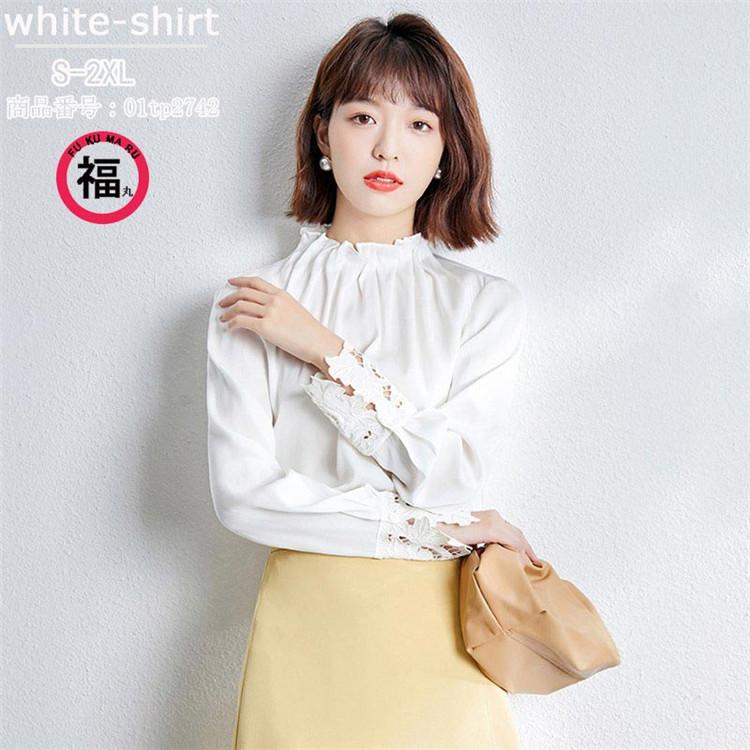 シャツ トップス 無地 ホワイトシャツ 白シャツ ブラウス プルオーバー レディース フォーマル フリル お洒落 ファッション 送料無料 レース おしゃれ きれいめ 01tp2742 Hhy 福丸 通販 Yahoo ショッピング