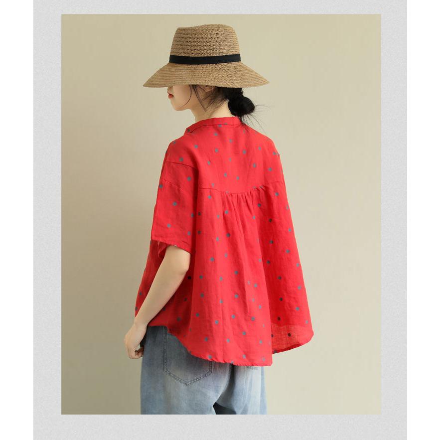 極美品 ビアズリー ドルマン プルオーバー ブラウス 袖口ゴム ゆったり 総柄 シャツ ゆったり 半袖 綿 シャツブラウス 総柄 レディース