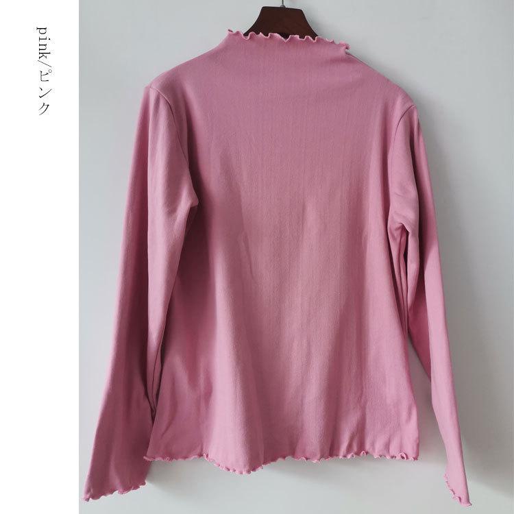 カットソー 秋冬 微起毛 柔らか あったかい プチハイネック