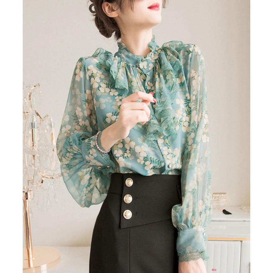 シャツ/ブラウス(長袖/七分) TODAYFUL - louren chiffon volume blouse TODAYFUL - louren slitsleeve over shirts blue ブルーの通販