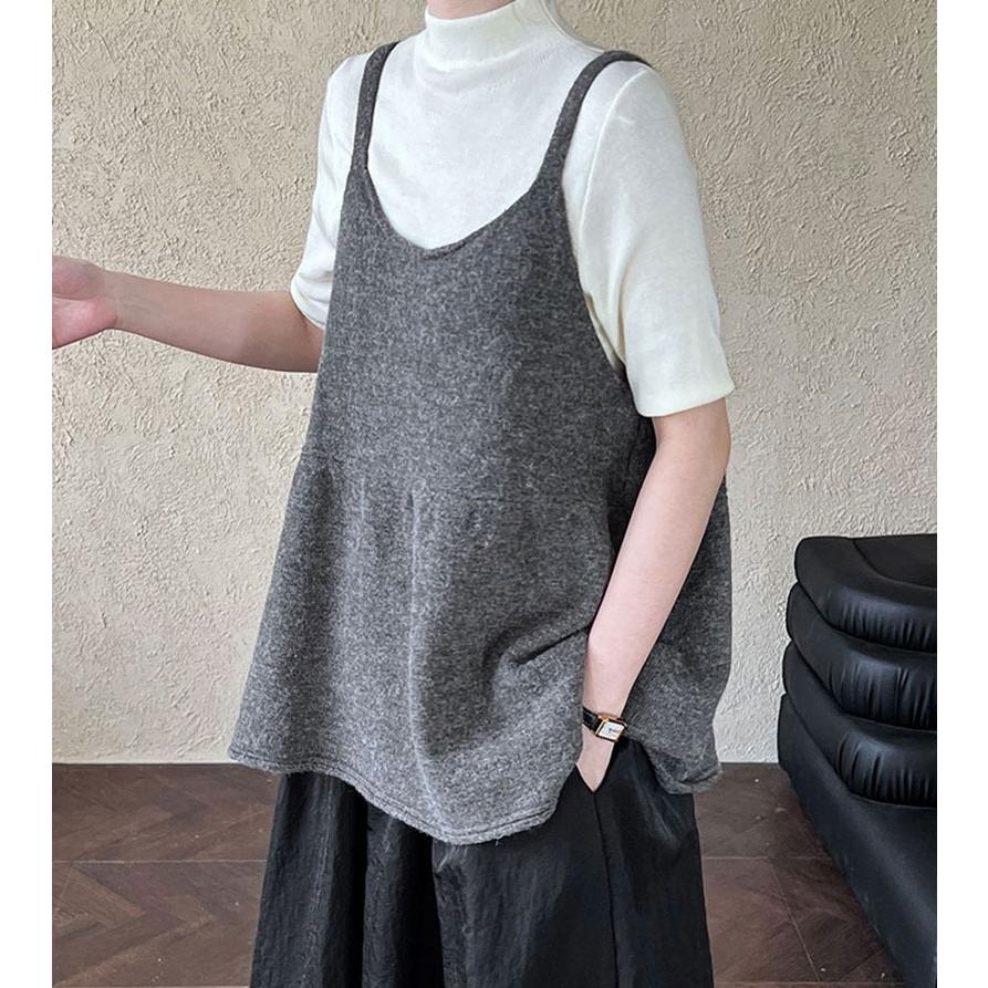 TAN × UNUSED タン ニット キャミソール ベスト ビスチェ ベスト レディース vネック ニット ビスチェ キャミソール 大きい