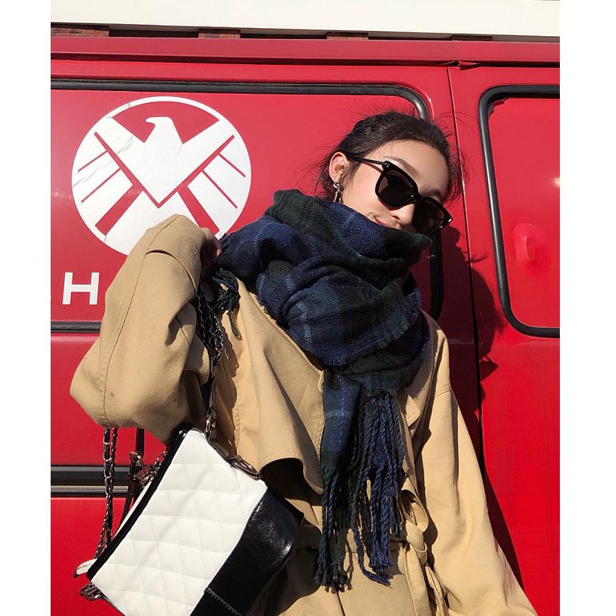 21532円 ずっと気になってた LEPSJGC 格子縞のスカーフ韓国のフリンジチェッカーレディスカーフ冬のスカーフ女性暖かいショールスカーフ Color : F Size One size