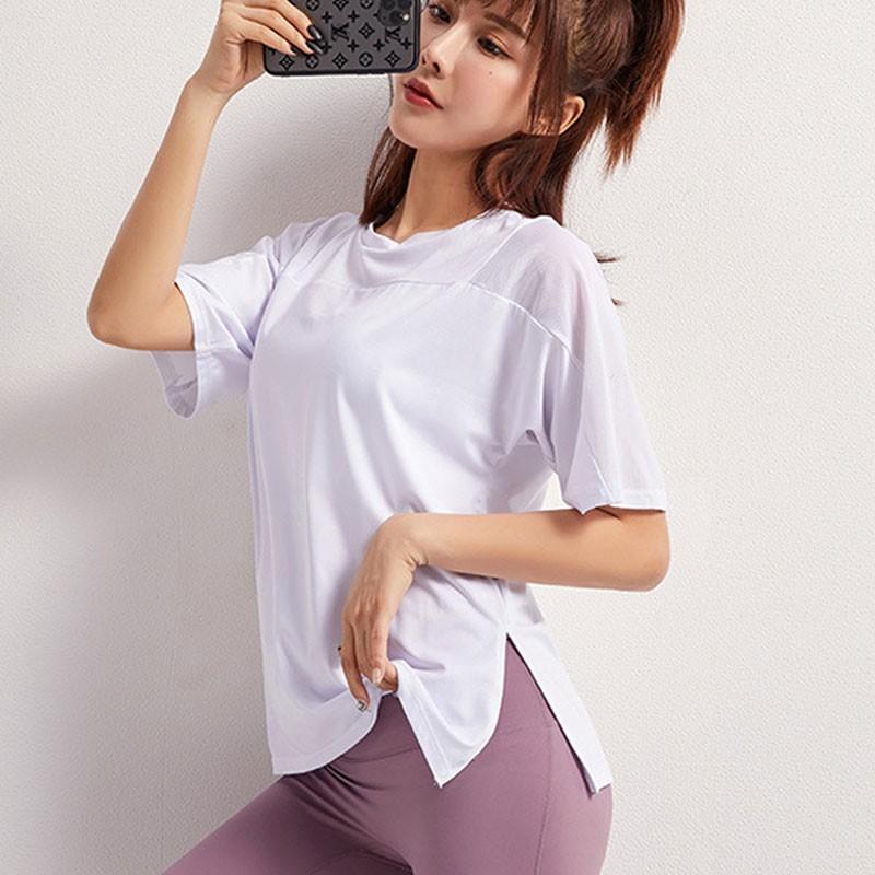 ヨガウェアおしゃれ トップス レディース 安い Tシャツ 半袖 無地 半袖tシャツ Uネック スリット 吸汗 速乾 スポーツ 代 30代 40代 50代 06yg077 Wxl 福丸 通販 Yahoo ショッピング