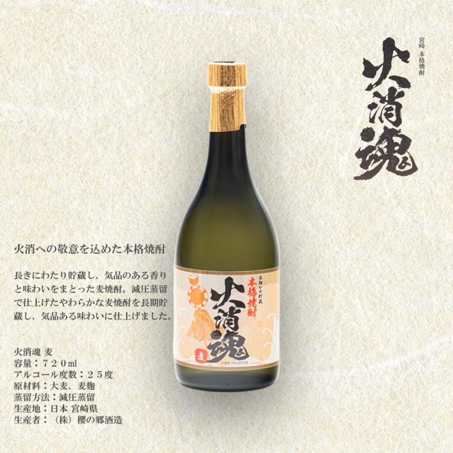 本格焼酎 火消魂 麦 芋 25度 化粧箱付き 720ml × 2本セット / fire