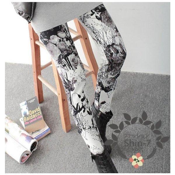 柄レギンス レギンスパンツ レギパン インナーパンツ 9分丈 レディース 総柄プリント シルクタッチ ストレッチ ピッタリフィット 春新作 17年秋冬新作