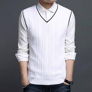 ニットベスト メンズ Vネックベスト アウター トップス セーター ノースリーブ ゆったり 着痩せ 薄手 通勤 ファッション 秋 冬 新作 送料無料 大人気商品