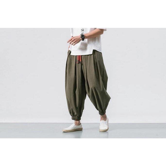 夏新作 メンズ ボトムス サルエルパンツ ワイドパンツ ロングパンツ 海外輸入