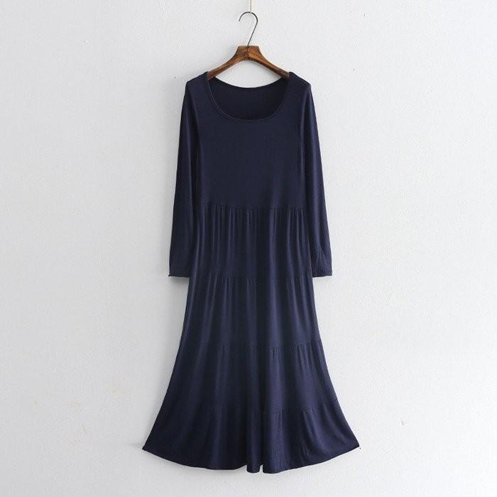ワンピース レディース ワンピ Aライン 無地 長袖 Tシャツワンピース ロングワンピース カジュアル 着痩せ ルームウェア 黒ワンピース Jm6726 Fukumiru Csl Jm Ciwataunヤフーショップ 通販 Yahoo ショッピング