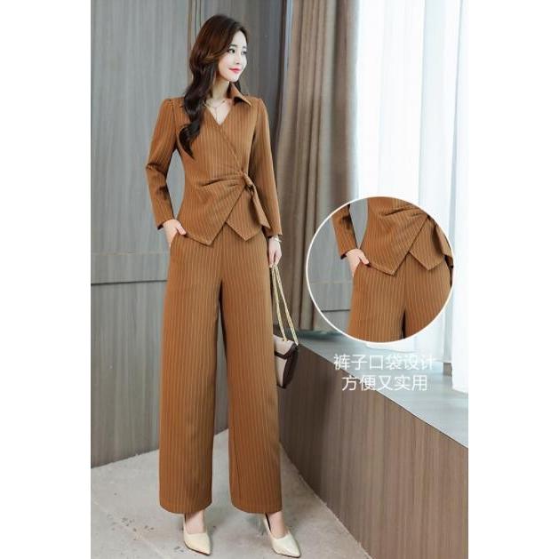 セットアップ レディース 秋 ワイドパンツ スーツパンツ パンツドレス ブラウン 長袖 着痩せ おしゃれ 上品 二次会 結婚式 通勤 入園式 ママ 30代40代 Yd41 Fukumiru1019acsl Yd41 Ciwataunヤフーショップ 通販 Yahoo ショッピング