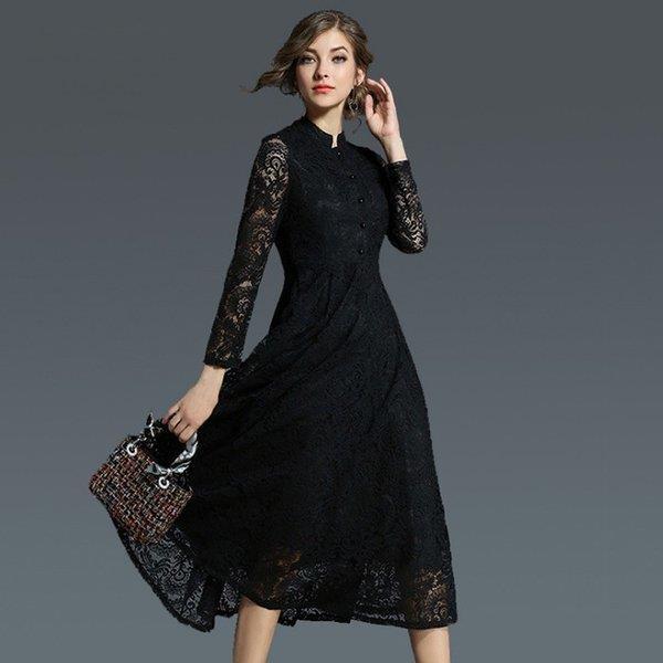 再入荷 パーティー ドレス 総レース 黒 ワンピース ロング丈 新作saleセール30 Off Studenjoy Com