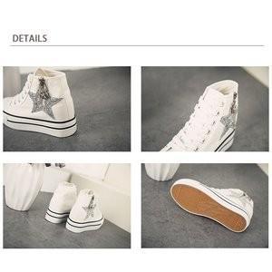 ハイカットスニーカー サイドジッパー付き スニーカー シューズ 靴 厚底 キャンバススニーカー ホワイト ブラック 白 黒 激安 ハイカット カジュ Fukumirufy5033 Ciwataunヤフーショップ 通販 Yahoo ショッピング