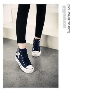 ハイカットスニーカー サイドジッパー付き スニーカー シューズ 靴 厚底 キャンバススニーカー ホワイト ブラック 白 黒 激安 ハイカット カジュ Fukumirufy5033 Ciwataunヤフーショップ 通販 Yahoo ショッピング