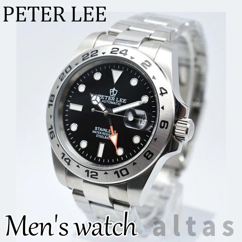 腕時計 PETER LEE メンズ ビジネス フォーマル 自動巻き 機械式 防水 3bar PETER STAINLESS