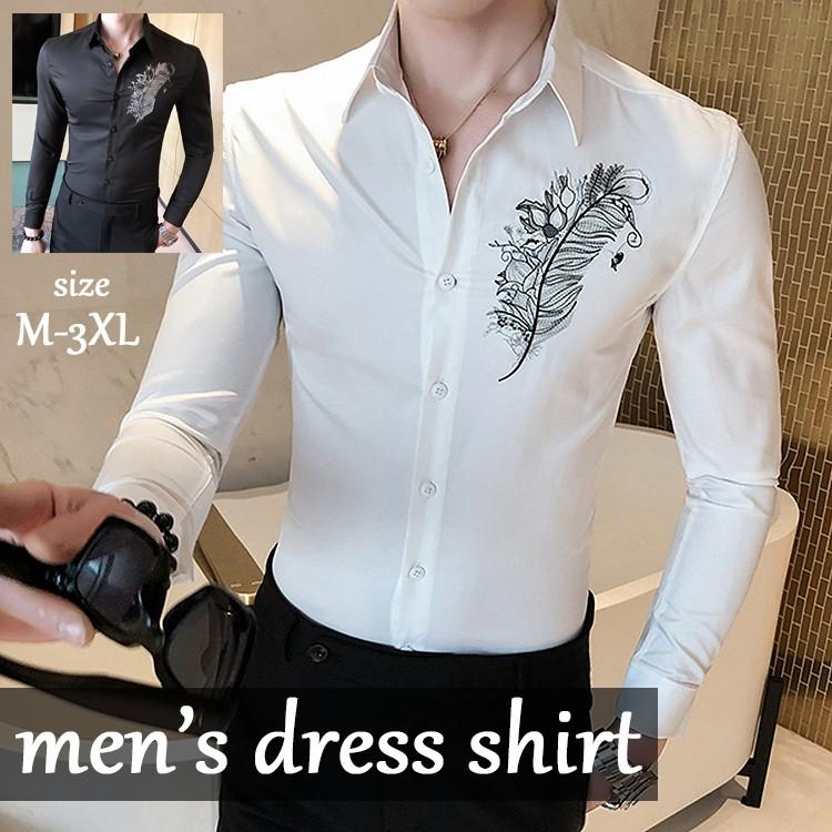 長袖シャツ メンズ ドレスシャツ ホスト 長袖 無地 アメカジ系 サロン系 キレカジ系 102a Bf31 ふくもん 通販 Yahoo ショッピング