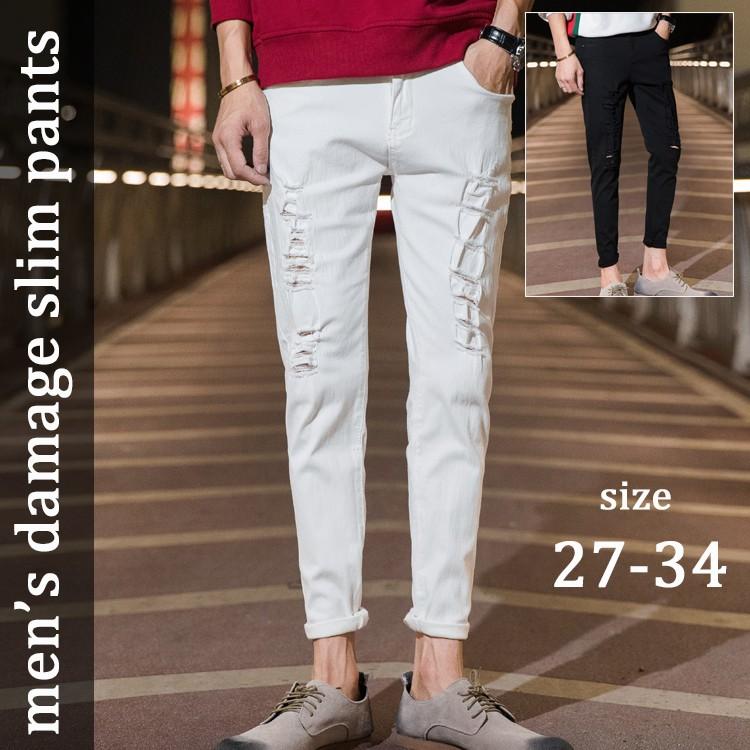 デニムパンツ メンズ ダメージ スキニー バイカー おしゃれ ヴィンテージ ジーンズ デニム きれいめ ランキング第1位