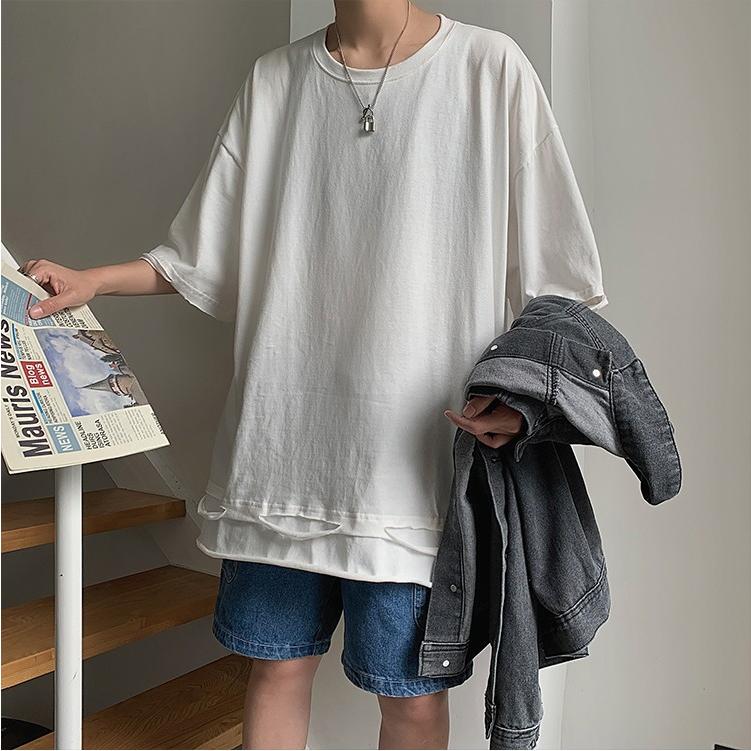 Tシャツ Tシャツ メンズ 半袖 丸首 半袖tシャツ 重ね着風 夏tシャツ メンズtシャツ ゆったり カジュアル おしゃれ トップス 夏物 新作 A138b T811 ふくもん 通販 Yahoo ショッピング